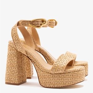 Larroude Dolly Verona Raffia Sandal